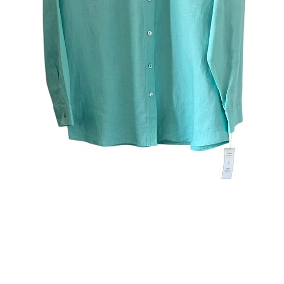 Richard Malcom NEW Irish Linen Button Down Shirt In Turquoise Size XL - Picture 5 of 14